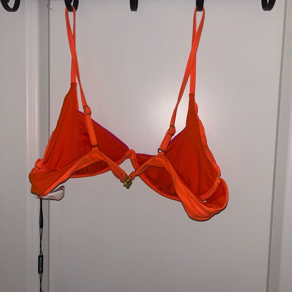 PrettyLittleThing Orange and Pink Bikini Top - Picture 2 of 4